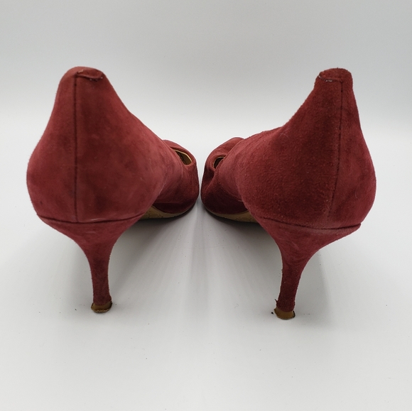 Nine west Ezra pointy toe leather red pumps heels - Picture 10 of 15